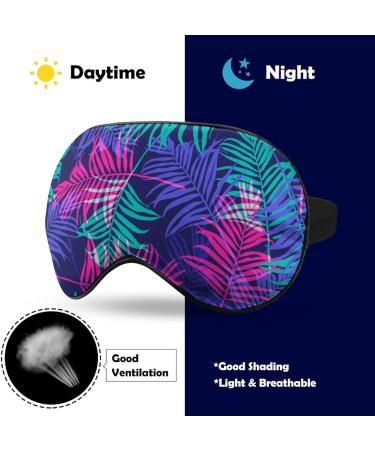 Neon Tropical Palm Leaf Sleep Mask - Adjustable Eye Cover for Sleeping & Travel - Buy Online on GoSupps.com