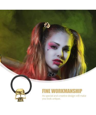 Lurrose 8pcs Skull Hair Ties - Halloween Punk Alloy Ponytail Holders for Women Girls - Buy Online on GoSupps.com