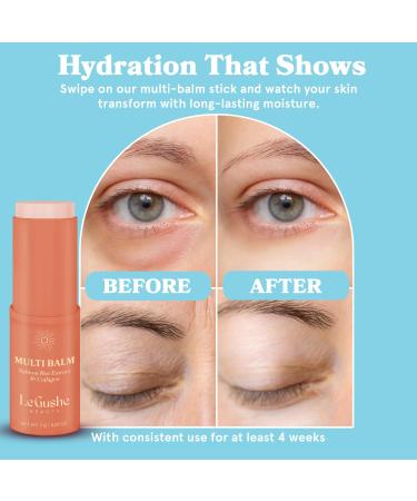 LE GUSHE All-in-One Face Balm Stick - Under Eye Brightener Anti-Aging Under Eye Balm Stick with Salmon Roe Extract & Collagen - For Fine Lines & Wrinkles - Use on Face Forehead Neck - Buy Online on GoSupps.com