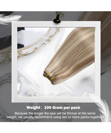 Human Hair Weft Extensions #9A/60 Medium Golden Brown with Blonde Highlights Extensions Sew In Hair Extensions 100g Hair Weave Extensions 16 Inch/40cm Thick Real Hair Extensions - Buy Online on GoSupps.com