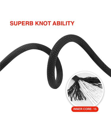 PHRIXUS UIAA Certified 11mm Black Static Climbing Rope - 150.0ft, 200ft, 300ft for Rock Climbing, Rappelling, Mountaineering - Kern Mantle Rope for Hauling & Rescue - Buy Online on GoSupps.com