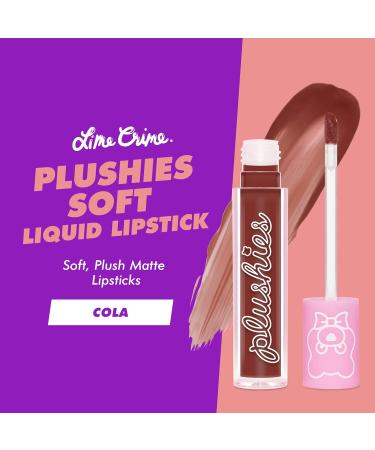 Lime Crime Plushies Soft Matte Lipstick in Cola - Sheer Earthy Brown with Blackberry Candy Scent | Long Lasting & Comfortable for All-Day Wear - Talc-Free & Paraben-Free - Buy Online on GoSupps.com