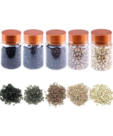 Kullke 5.0mm Micro Rings Silicon Lined Nano Beads for I Tip Hair Extensions 1000PCS - Beige Blond #6 - Buy Online on GoSupps.com