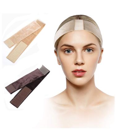 KUOU 2 x top wig handle velvet wig handle headband non-slip comfortable comfortable with adjustable adhesive tape (prevents wigs from slipping) - Buy Online on GoSupps.com