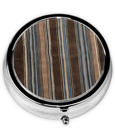 Colorful Stripes Round Pill Box | 3 Compartment Portable Travel Organizer for Vitamins & Medications - Buy Online on GoSupps.com