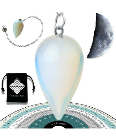 Esoteric/Oracle Pendulum Moonstone in the shape of a water drop Divinatory Radiesthesia Pendulum (14 gr)