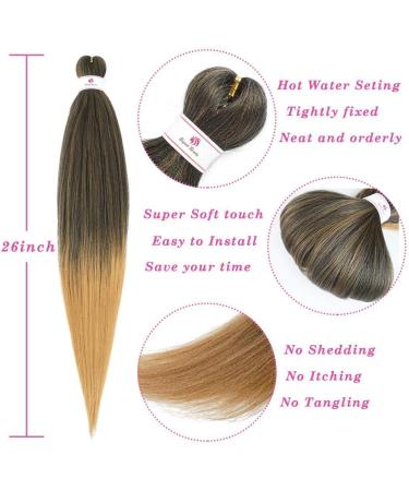 Beyond Beauty 26Inch 8Pack/Lot Pre Stretched Braiding Hair Extensions EZ Briads Hot Water Setting Yaki Braiding Hair(T1B-27) 8Packs-26Inch T1B-27 - Buy Online on GoSupps.com