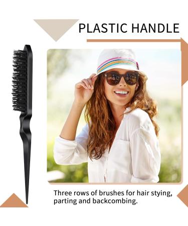 3 Pcs Hair Styling Comb Teasing Comb Set Professional Hair Styling Comb Kit Rat Tail Comb Brush Triple Teasing Comb for Men Women Teasing Slicking Brushing Combing Styling Hair (Black) - Buy Online on GoSupps.com