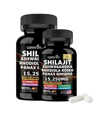 Shilajit Capsules Sea Moss Black Seed Oil Ashwagandha Ginger Capsules 8-in-1Supplement Suitable for Men and Women Rich in Over 85 Trace Minerals Bottle 100
