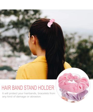 Villcase Acrylic Scrunchie Organizer Stand - 5 Piece Transparent Hair Tie Storage for Girls & Women | Perfect Gift Idea - Buy Online on GoSupps.com