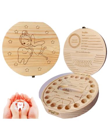 Toothpage milk teeth girls with names to set up wood milk teeth box tooth box tooth fairy gifts for young girls first toothche souvenir box souvenir box baby gifts for birth