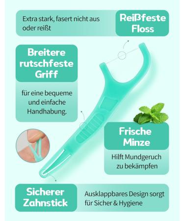 200PC Dental Floss Sticks with Mint Flavor | Interdental Tooth Cleaners & Pick | Effective Plaque & Food Residue Removal - Buy Online on GoSupps.com