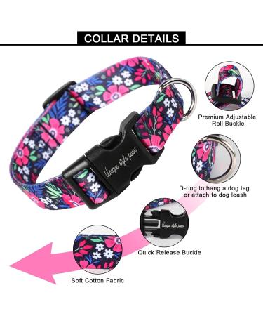 Unique Style Paws Rosa Flower Dog Collar | Halison Collection for Small Medium & Large Dogs - Perfect Gift with Durable Design - Buy Online on GoSupps.com