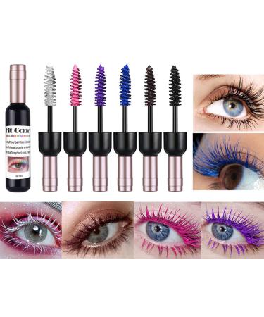 Holzsammlung 6 Colors Mascara Charming Long Lasting Colorful Fiber Mascara Thick Eyelashes Long Makeup Waterproof and Smudge Proof