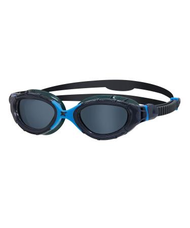 Zoggs Unisex Predator Flex Swimming Goggles Grey/Blue/Smoked Tint One Size Single