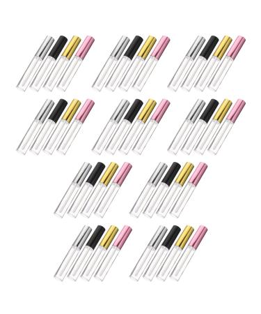 40 pi ces Lot de Tubes Vides pour Gloss L vres avec Pinceau Int gr Tubes Transparents Portables Anti-fuite pour Voyage et Maquillage DIY