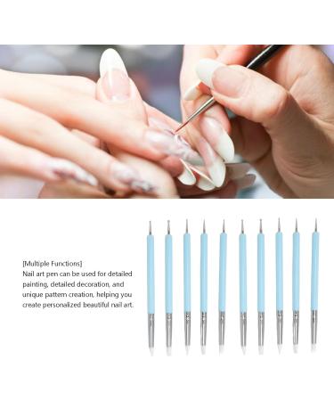 HUSHUI 2 Set Dual Tipped Nail Art Dotting Pen Silicone Head Nail Art Sculpture Polish Carving Pen - Buy Online on GoSupps.com