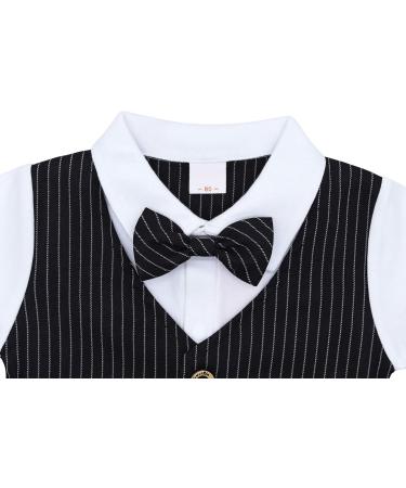 AmzBarley Baby Boys Gentlemans Outfit Suit | Kids Tuxedo Rompers | Black | 3-4 Years - Buy Online on GoSupps.com