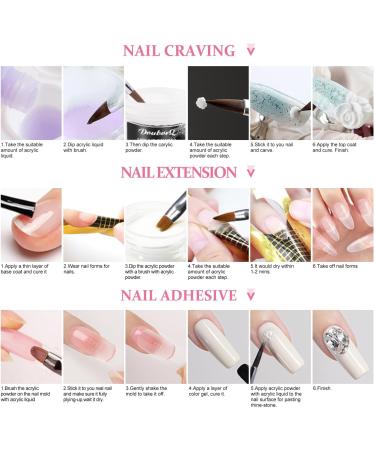 Major Dijit 12 Colours Acrylic Nail Set Professional Polymer for 3D French Nail Manicure Extension Nail Carving Durable Beauty Gifts - Buy Online on GoSupps.com