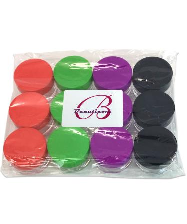 Beauticom 12 Pieces 20G/20ML Clear Jars with Multi-Color Lids - BPA Free Cosmetic Medication & Lab Containers | International Shipping - Buy Online on GoSupps.com
