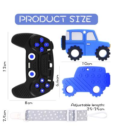 2 Pack Baby Teething Toys - Remote Control & Car Shape Silicone Teether Set for Babies - Buy Online on GoSupps.com