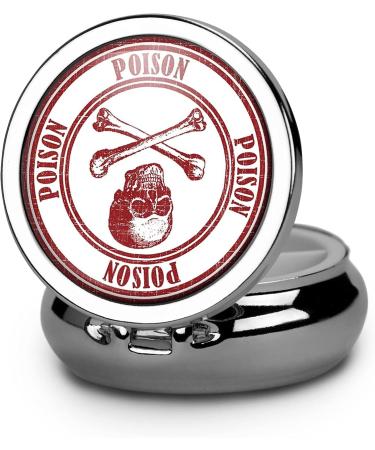 Vintage Black Pill Case - Poison Stamp Pill Box Organizer for Medicine & Vitamins - Unique Stash Trinket Holder - Buy Online on GoSupps.com