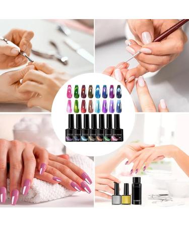 Magnetic - 8 Bottles of Magnetic Glitter Gel Long-Lasting Finishing Manicure Accessories for Women and Girls - Buy Online on GoSupps.com