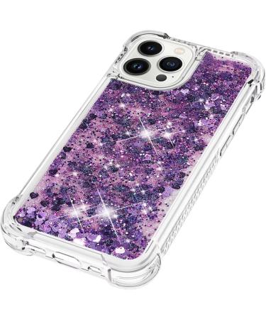 Tivenfezk Nadoli Glitter Sand Shell for iPhone 15 Pro - Shock-Resistant TPU Case | Transparent Quicksand Design Purple Bumper Cover - Buy Online on GoSupps.com