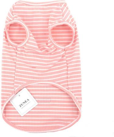Buy Zunea Striped Dog Shirt for Small Dogs & Cats | Soft Cotton Cool Vest - Summer Tank Top - Pink L for Chihuahua & Pets - Buy Online on GoSupps.com