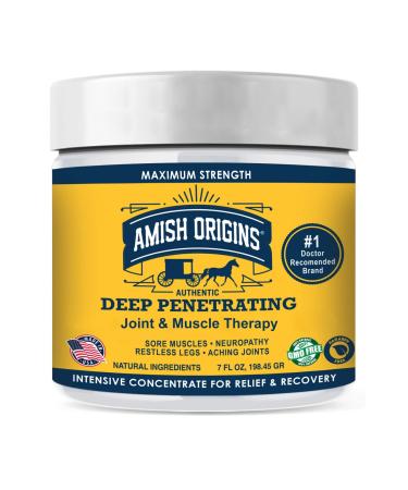 Amish Origins Maximum Strength Deep Penetrating For Aches  Neuropathy  Joint  Muscle  Back  Knee  Feet  Hand  Ankle  Shoulder 7 Fl Oz (Pack of 1) 1 Pack 7 Ounce (Pack of 1)