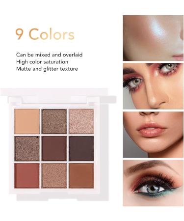 9 Colors Eyeshadow Palette Makeup Palette Eye Shadows Easy Coloring Eyeshadow Makeup Kit Matte Pearlescent Glitter Portable Eye Shadow Powder for Makeup - Buy Online on GoSupps.com