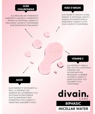 Eau micellaire biphas e 100ml | D maquillant Yeux et L vres pour Maquillage Waterproof | avec B ta ne et Glyc rine Hydratant et Doux | Vegan | divain. Care - Buy Online on GoSupps.com