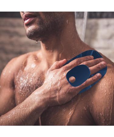 Yadmal Dark Blue Silicone Body Brush & Scrubber - Sterile Shower Sponge for Men | International Shipping - Buy Online on GoSupps.com