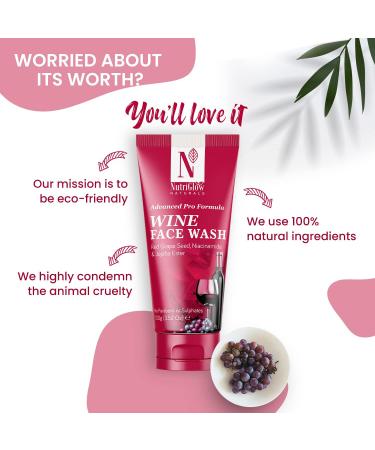 Buy NUTRIGLOW NATURAL S Advanced Pro Formula Wine Face Wash - Deep Cleansing Niacinamide for Men & Women - 3.5Oz - Best Skincare for Daily Use - Buy Online on GoSupps.com