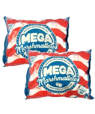 Mega Marshmallow 2-Pack GLUTEN FREE Deliciously Fluffy For Toasting - XL Fat-Free Smores Roasting Marshmallows - 2 x 550g Each American Style