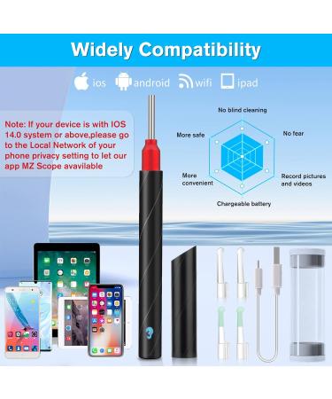 Wireless Otoscope Ear Cleaning Tool Kit for iOS Android Phones - Black - Buy Online on GoSupps.com