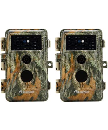2-Pack Outdoor Game & Deer Trail Cameras Camo No Glow Night Vision 24MP 1296P MP4 Video for Hunting Wildlife & Home Surveillance Motion Activated Waterproof Field & Backyard Camera Photo & Video Model No Glow Trail Camera X 2