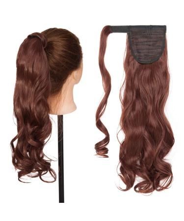 Preference Extensions Ponytail Clip In - 43cm Wavy Dark Chestnut Brown Real Hair Extensions - Buy Online on GoSupps.com