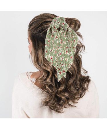 Vintage Floral 2-in-1 Chiffon Hair Scrunchies Scarves - 5pcs Set for Women and Girls - Buy Online on GoSupps.com