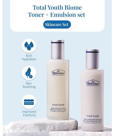 Total Youth Biome Skincare Set - Age-Defying Toner & Emulsion for Wrinkles & Hydration | Premium Korean Skin Care by LG Beauty - Buy Online on GoSupps.com