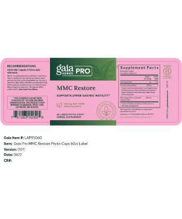 GAIA HERBS PRO MMC Restore - Digestive Health Supplement for Upper Gastric Motility - Contains Fennel Seed Turmeric Root Gentian Root & Magnolia Bark - 60 Liquid Phyto-Caps (60 Servings) - Buy Online on GoSupps.com