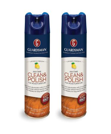 Guardsman Clean & Polish For Wood Furniture - Lemon Fresh - 12.5 oz - Silicone Free, UV Protection - 2 Pack 12.5 Ounce (Pack of 2) - Buy Online on GoSupps.com