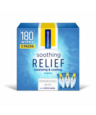Preparation H Soothing Relief Flushable Cleansing Cooling Wipes, Aloe and Witch Hazel Wipes for Butt Itch Relief - 60 Count (Pack of 3) - Buy Online on GoSupps.com
