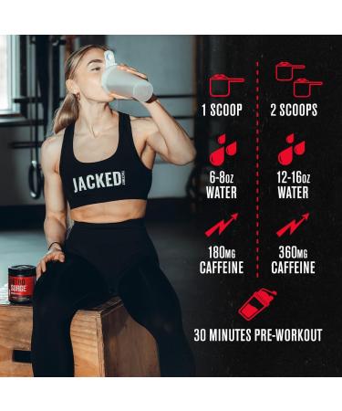 Jacked Factory NITROSURGE Shred Pre Workout Supplement (Watermelon 30 Servings) & Creatine Monohydrate Powder (Unflavored 30 Servings) - Buy Online on GoSupps.com