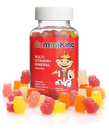 GummiKing, Multi Vitamin&Mineral For Kids Grape Lemon Orange Strawberry And Cherry - 60 Gummies