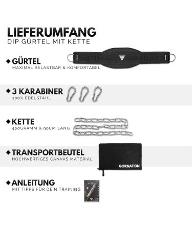 Gornation DIP Belt - 1000kg Weight Capacity | Premium Stainless Steel | Perfect for Fitness Calisthenics & Bodybuilding - Buy Online on GoSupps.com