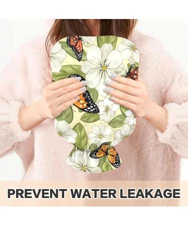 Butterfly Floral Hot Water Bottle 2L - BPA Free Large Hot Water Bag for Pain Relief | International Shipping - Buy Online on GoSupps.com