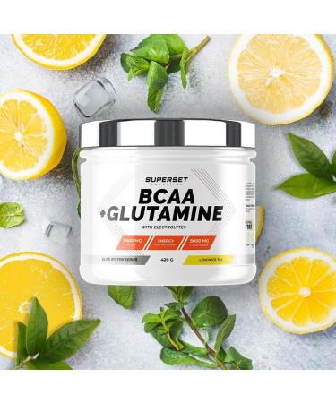 Superset Nutrition | BCAA + Glutamine (420g) | BCAA | 4-in-1 Formula: BCAAs Glutamine Electrolytes vitamin C - Buy Online on GoSupps.com