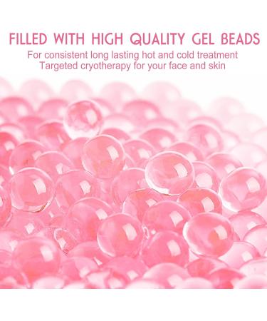LotFancy Gel Beads Face Mask - Hot Cold Therapy for Full Face, Reduce Migraines, Headache, Stress, Puffy Eyes & Dark Circles - Adjustable Strap, Soft Fabric - Reusable Pink - Buy Online on GoSupps.com