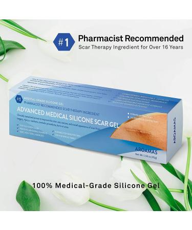 Aroamas Scar Silicone Gel 30g - Soften & Flatten Surgical Scars, Keloids, Stretch Marks - Medical-Grade Clinically Proven Formula - Buy Online on GoSupps.com
